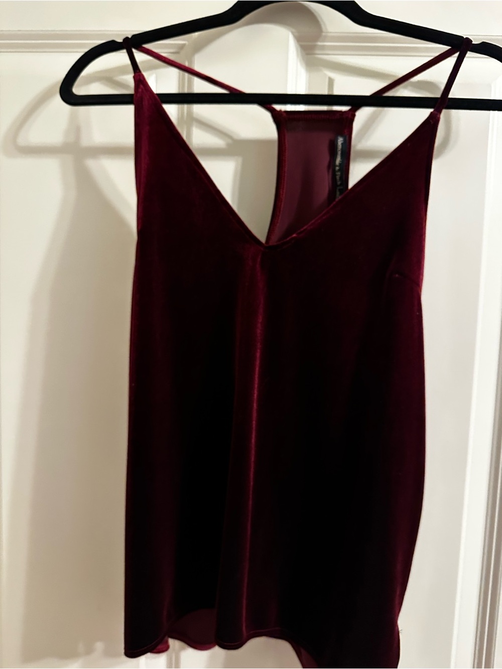 Abercrombie Burgundy Velvet Spaghetti Strap Top